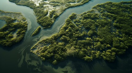 Aerial View of Mangroves in Senegal