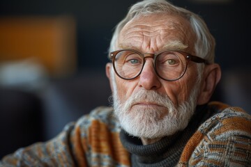 Older Man With Glasses Looking at Camera