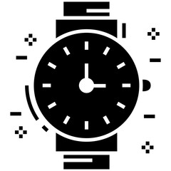 Wristwatch solid icon design 
