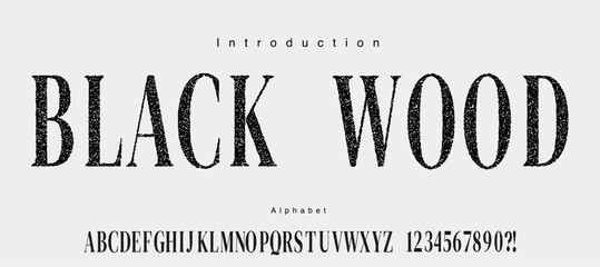 Condensed serif rough illustration font. serif with grunge style.
