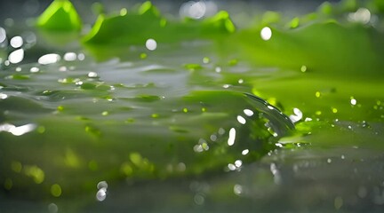 Mesmerizing Green Slime Texture Oozing, Fluid Texture. - Powered by Adobe