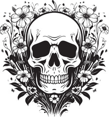 Bold Blooms Strong Skulls Thick Lineart Fusion
