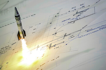 blueprint of a rocket - obrazy, fototapety, plakaty