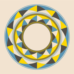 geometric rosette helix style in yellow and blue