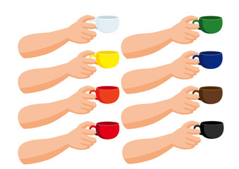 coffee cup in human hand on white background illustration vector
