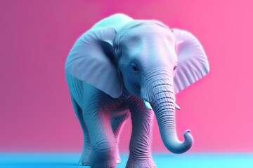 Cute Elephant Cartoon Character  Cute elephant in flat cartoon style  Cute Elephant Standing Cartoon Vector Illustration