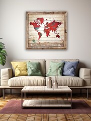 Vintage Map Art: Modern Acrylic Wall Decor inspired by Vintage Maps