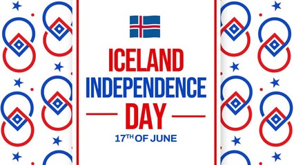 Iceland Independence Day 4K Animation with waving flag and Typography, backdrop