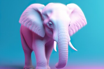 Cute Elephant Cartoon Character  Cute elephant in flat cartoon style  Cute Elephant Standing Cartoon Vector Illustration