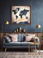 Vintage Map-Inspired Sky and Clouds Wall Print Collection