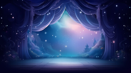 Obraz premium Performance stage with satin curtains