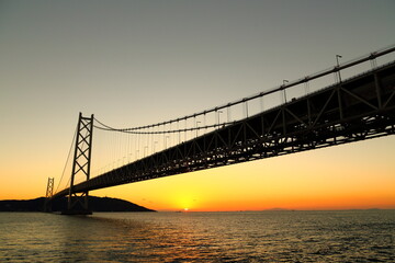 Fototapeta na wymiar 旅行のイメージ風景　明石海峡大橋