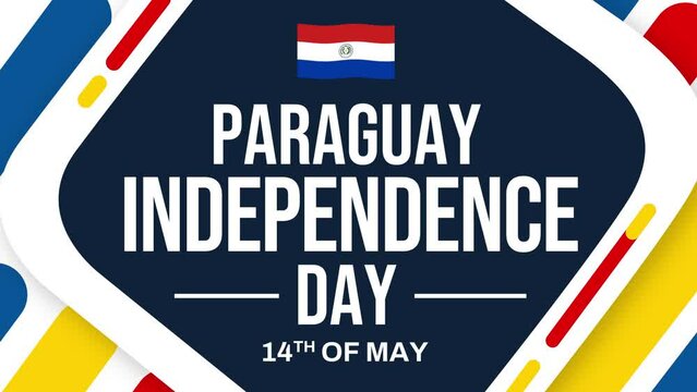 Paraguay Independence Day is observed on the 14th of May, patriotic colorful wallpaper with waving flag 4K Animation