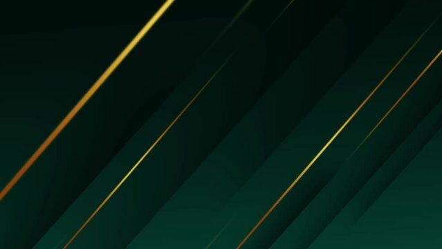 Royal Green with Golden Shades 4K Animation Abstract background. Modern green abstract backdrop design