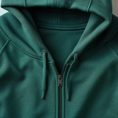 Macro shot of a green hoodie top view