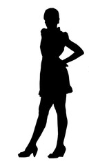 silhouette person standing posture model isolated on white background vector image