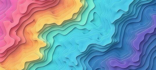 Vibrant abstract rainbow wave background for design projects and artistic creations