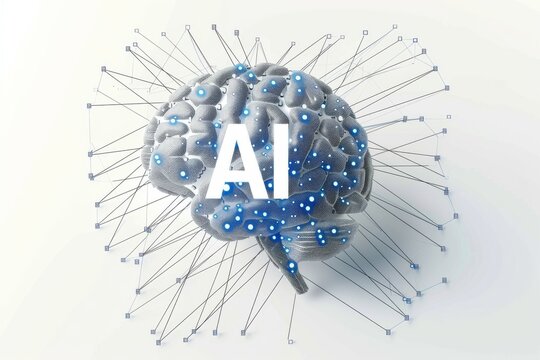 AI Brain Chip informatics innovation. Artificial Intelligence neurological treatment mind consolidation axon. Semiconductor mbe circuit board instruction level parallelism