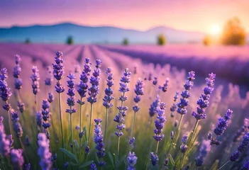 Tuinposter lavender field at sunset © Beauty