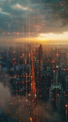 A man sitting on a pristine beach, gazing at the sea with a laptop, blending work with a tranquil environment.