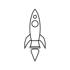 rocket launch, flying space ship icon vector