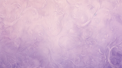 light purple, lilac, delicate soft lavender background with vintage wallpaper ornament on the wall copy space blank