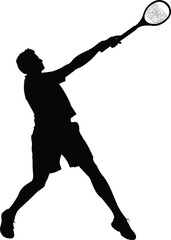 tennis player vector silhouette