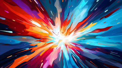 Abstract explosion background, radiant abstract vector explosion of bright colors