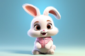 Whimsical Rabbit 3D Character Portraits: Adorable and Expressive Rabbit Renderings in Stunning 3D Detail  3d character portraits of animals rabbit