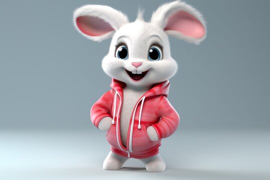 Whimsical Rabbit 3D Character Portraits: Adorable and Expressive Rabbit Renderings in Stunning 3D Detail  3d character portraits of animals rabbit