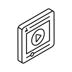 Concept isometric icon of video marketing in trendy isometric style