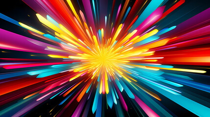 Abstract explosion background, radiant abstract vector explosion of bright colors