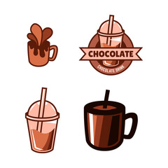 Set of  chocolate drink logo icon concept illustration
