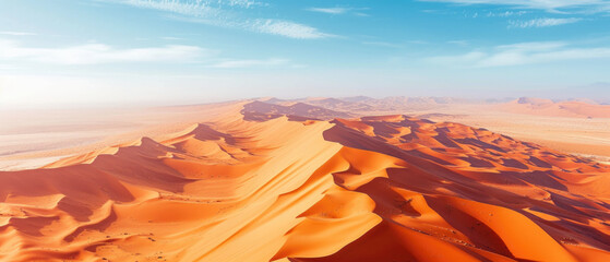 Aerial view of vast sahara desert with sand dunes - obrazy, fototapety, plakaty