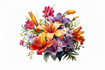 A delightful watercolor bouquet of wildflowers