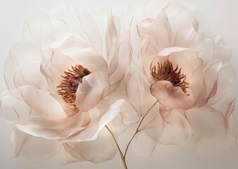 
Abstract background from a composition of peonies in pastel colors, peony flowers background close up.
