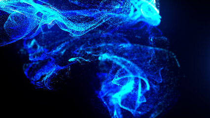 Abstract fluid particles chaotic background