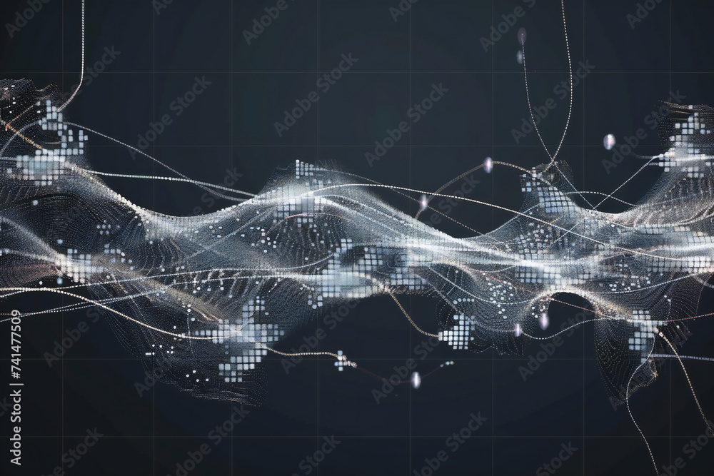 Wall mural abstract futuristic technology with websling effect