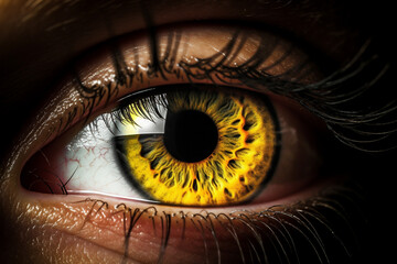 The yellow eye of man. AI Generated