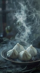 Georgian cuisine. Hot khinkali. High resolution