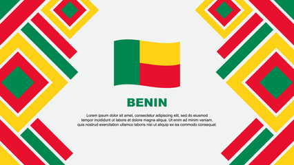Benin Flag Abstract Background Design Template. Benin Independence Day Banner Wallpaper Vector Illustration. Benin