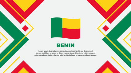 Benin Flag Abstract Background Design Template. Benin Independence Day Banner Wallpaper Vector Illustration. Benin Illustration