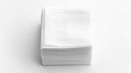 Neatly arranged napkins on clean white background. Ideal for restaurant or event planning concepts