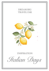 Italian Lemon Poster. Citrus Wall Art. - 741481532