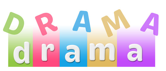 Drama Colorful Random Text Stripes 