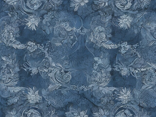 batik background with the dominant color blue