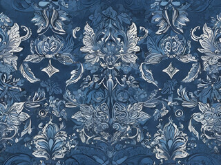 batik background with the dominant color blue