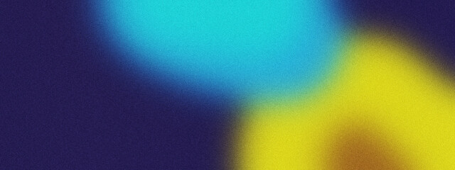 Grainy gradient background blue yellow and orange abstract glowing wave color black dark background...