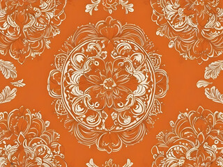 batik background with the dominant color orange