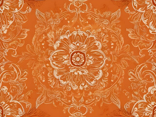 batik background with the dominant color orange